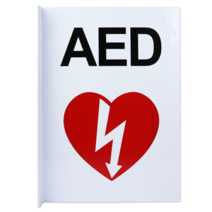 Perpendicular Flange Mount AED Wall Sign